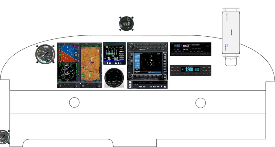 A Piper Aircraft PA-28 instrument panel with the Aspen Evolution