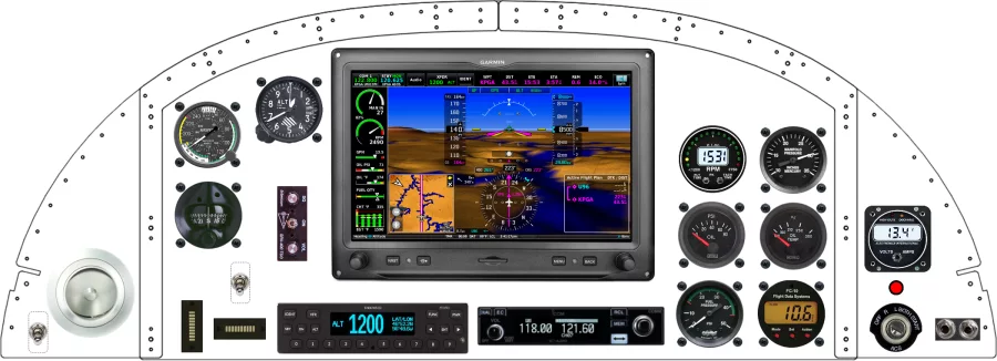 An Van's Aircraft RV-8 instrument panel with the Garmin G3X Touch
