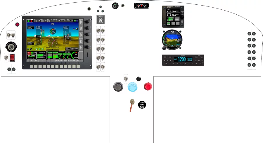 A Glasair Aviation Glasair I instrument panel design