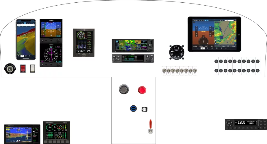 A Glasair Aviation Glasair I instrument panel design