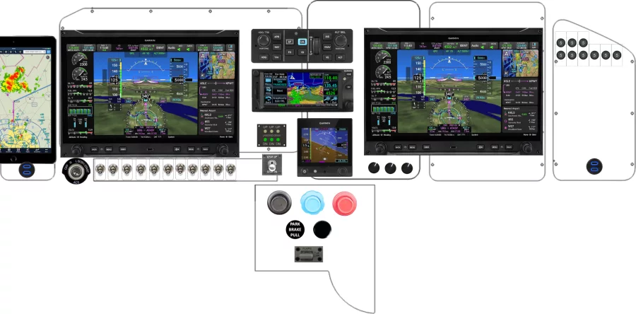 A Glasair Aviation Glastar Sportsman Future Vision instrument panel design