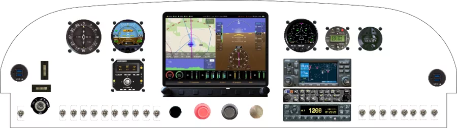 A Glasair Aviation Glastar instrument panel design