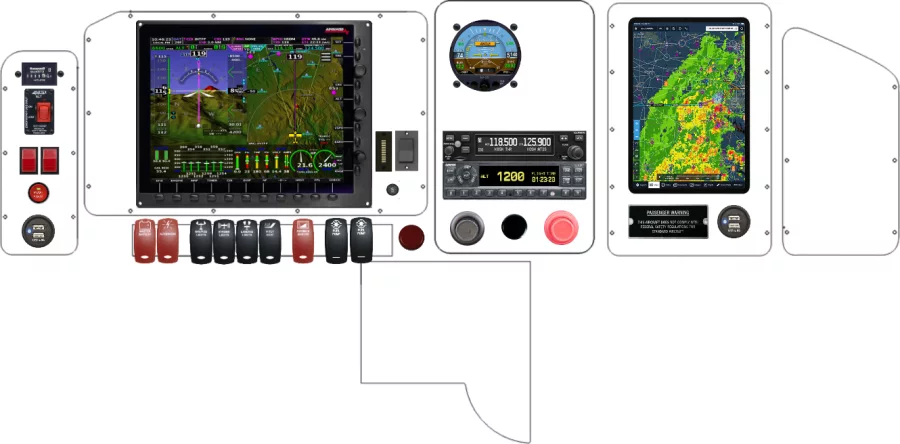 A Glasair Aviation Glastar Sportsman Future Vision instrument panel design