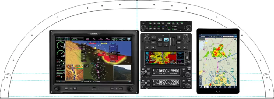 An Van's Aircraft RV-8 instrument panel with the Garmin G3X Touch
