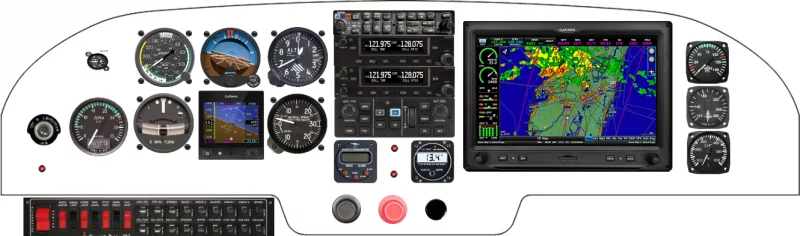 A Bearhawk Aircraft Bearhawk instrument panel with the Garmin G3X Touch