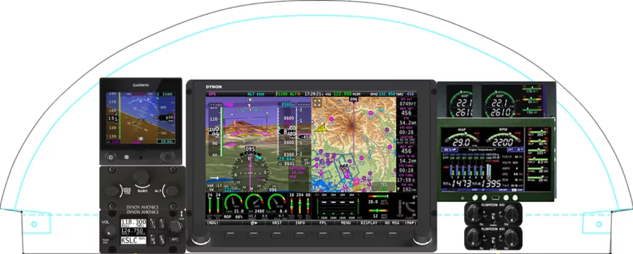 An Van's Aircraft RV-4 instrument panel with the Dynon SkyView HDX