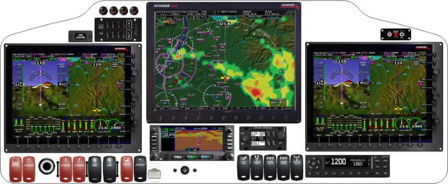 An instrument panel design with the Advanced Flight Systems AF-5000 and AdvancedPanel