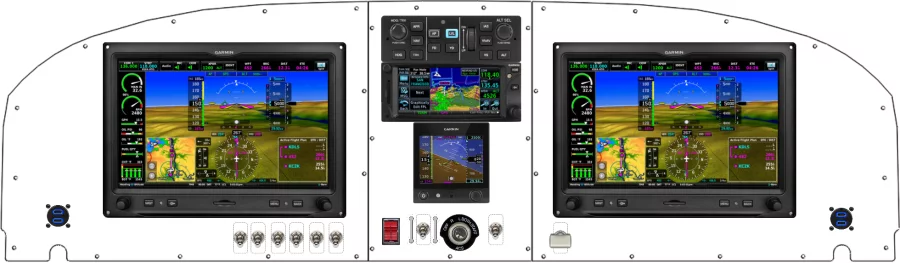 An Van's Aircraft RV-14 instrument panel with the Garmin G3X Touch