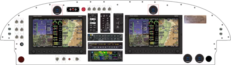 An Van's Aircraft RV-7/9 instrument panel with the Dynon SkyView Classic and Touch