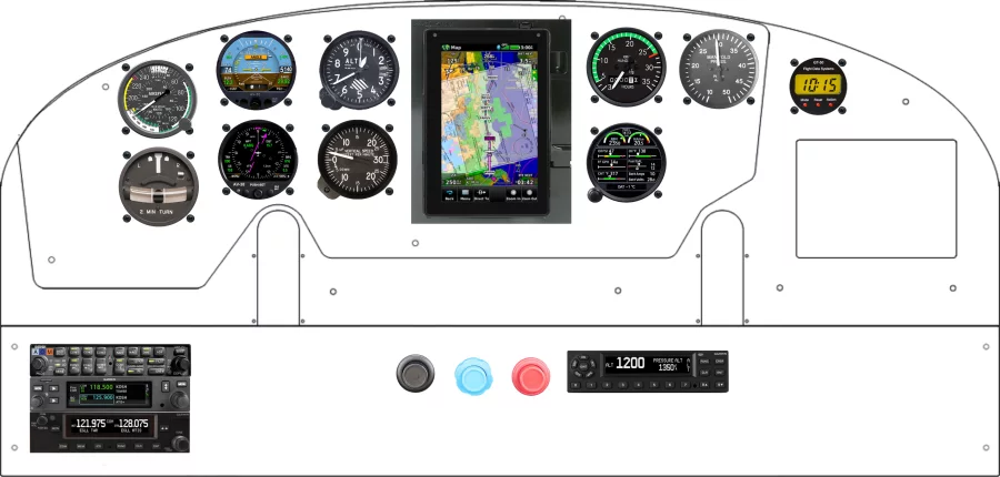 A Cessna 182A instrument panel design