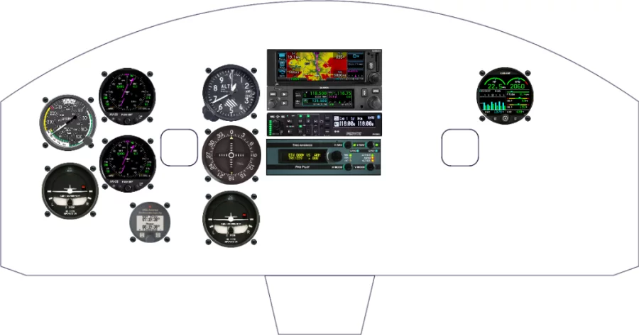A Cessna 150F instrument panel design