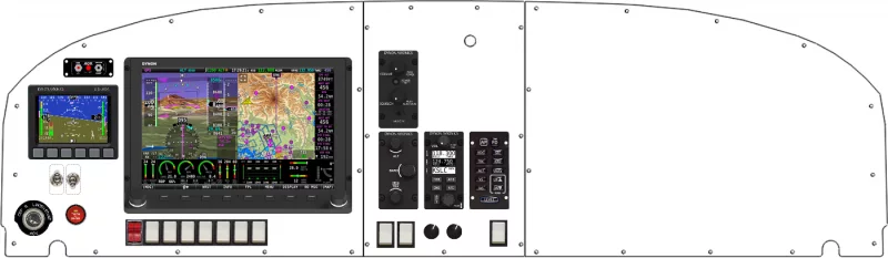 An Van's Aircraft RV-14 instrument panel with the Dynon SkyView HDX