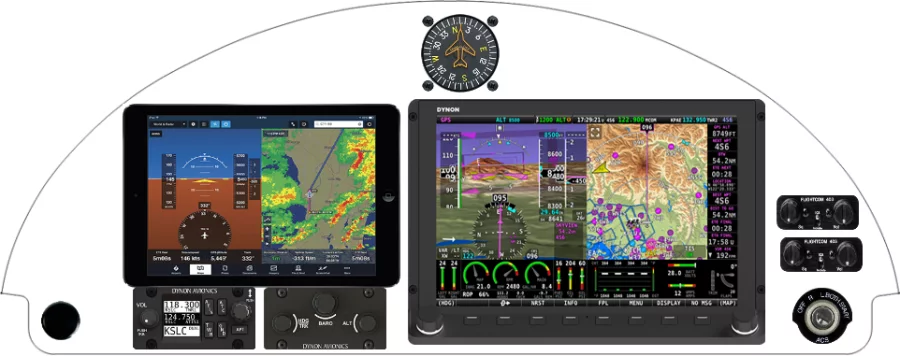 An Van's Aircraft RV-4 instrument panel with the Dynon SkyView HDX