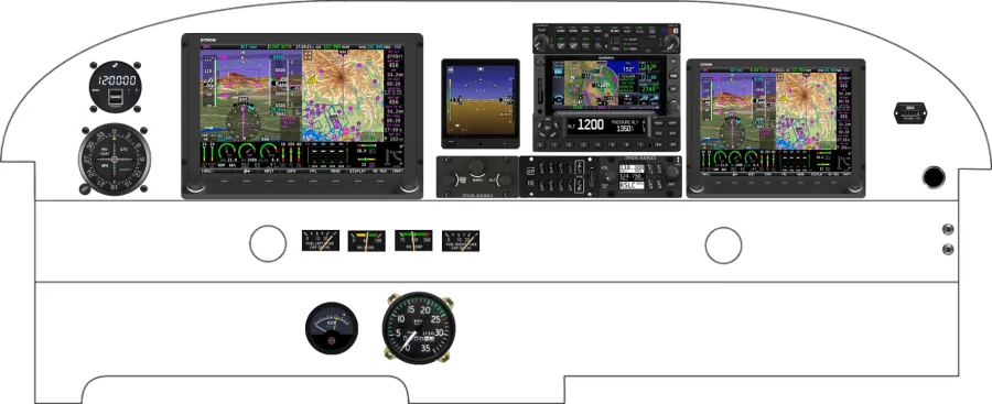 A Piper Aircraft PA-28 instrument panel with the Dynon SkyView HDX