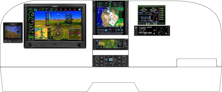 A Cessna 182P, Q, R, R182, TR182 instrument panel with the Garmin G3X Touch