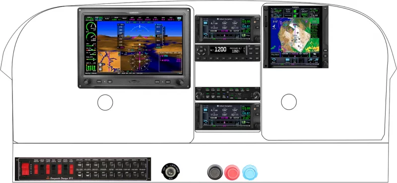 A Cessna 180 / 185 instrument panel with the Garmin G3X Touch
