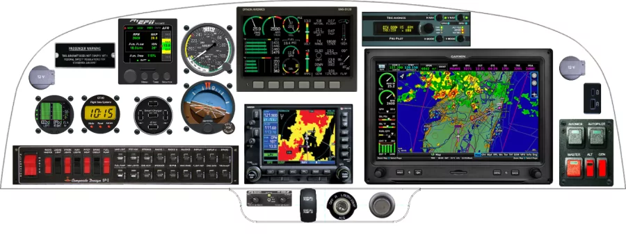 A Kitfox Aircraft Model 5/7 instrument panel with the Garmin G3X Touch