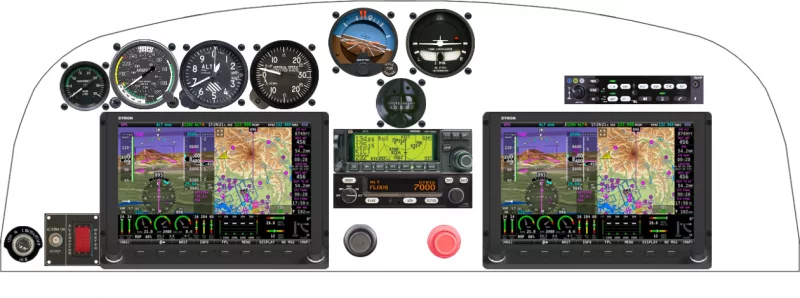 A Kitfox Aircraft Model 5/7 instrument panel with the Dynon SkyView HDX
