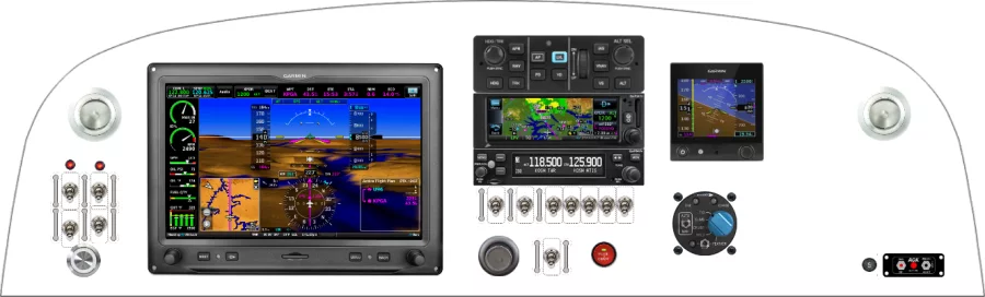 A Kitfox Aircraft Model 5/7 instrument panel with the Garmin G3X Touch