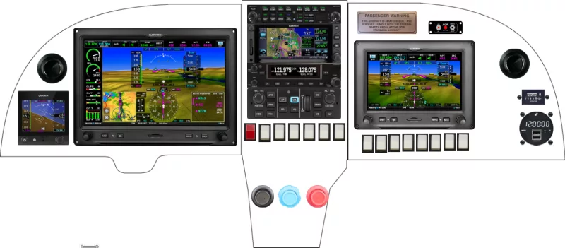 A Lancair International 320 / 360 instrument panel with the Garmin G3X Touch