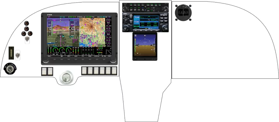 A Lancair International 320 / 360 instrument panel design
