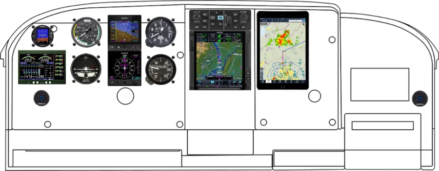 A Cessna 182J instrument panel design