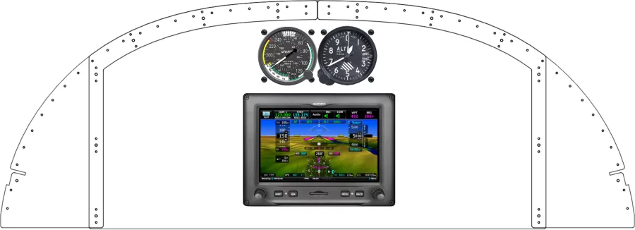 An Van's Aircraft RV-8 instrument panel with the Garmin G3X Touch