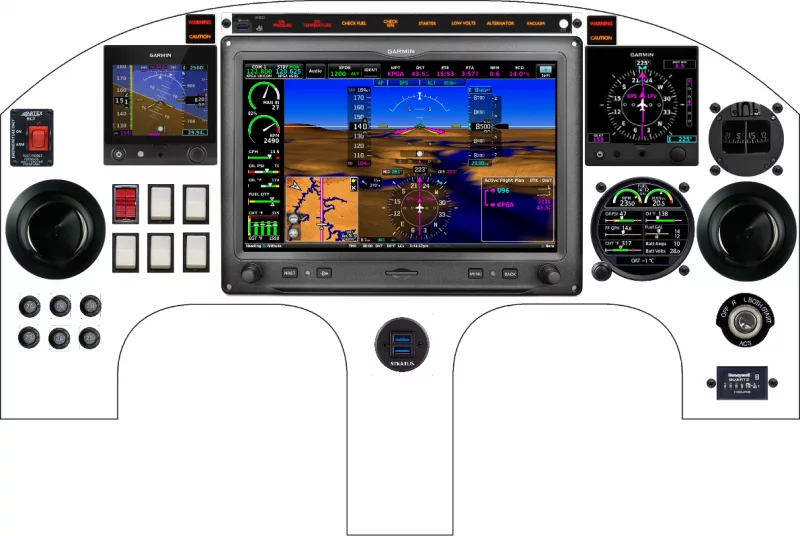 A Rutan Long-Ez instrument panel with the Garmin G3X Touch