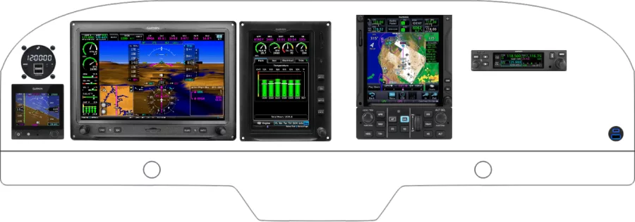 An Grumman Aviation AA-5 instrument panel design