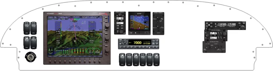 An Van's Aircraft RV-7/9 instrument panel with the Advanced Flight Systems EFIS
