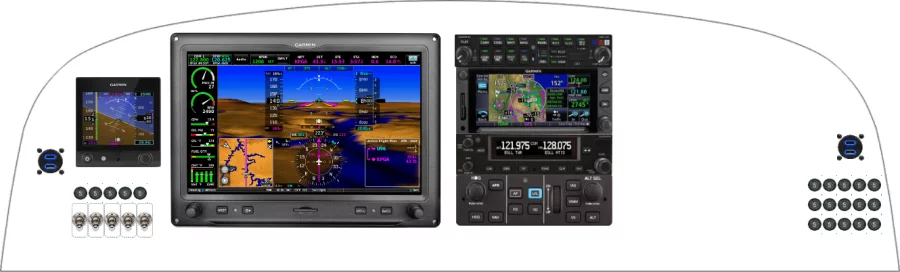 A Kitfox Aircraft Model 5/7 instrument panel with the Garmin G3X Touch