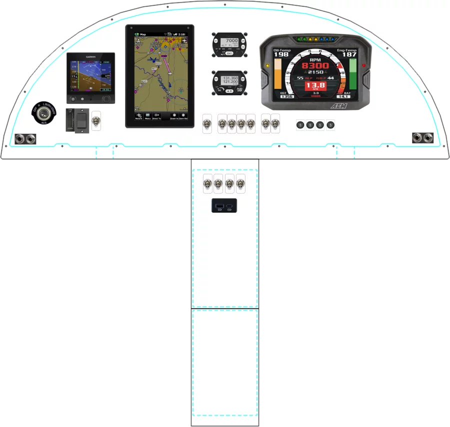 A STOL Sport Aviation STOL CH 750 instrument panel design