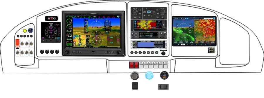 A Glasair Aviation Sportsman instrument panel design