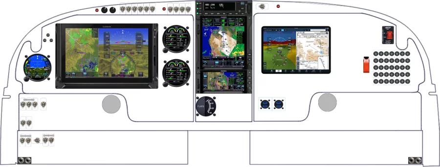 A Piper Aircraft PA-23 instrument panel design