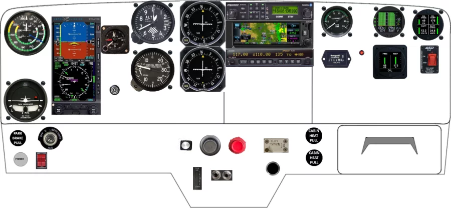 A Cessna 150 instrument panel design