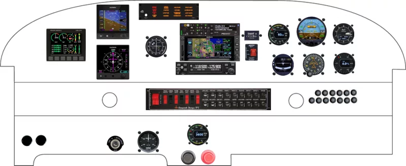 A Piper Aircraft PA-28 instrument panel with the Dynon D10