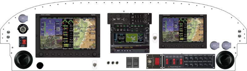 An Van's Aircraft RV-7/9 instrument panel with the Dynon SkyView Classic and Touch