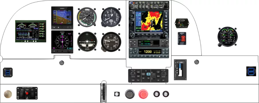 A Cessna 177 Cardinal instrument panel design
