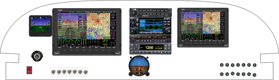 An Van's Aircraft RV-6 instrument panel with the Dynon SkyView HDX