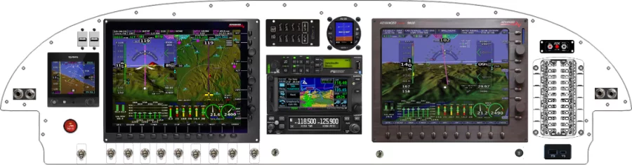 An Van's Aircraft RV-7/9 instrument panel with the Advanced Flight Systems EFIS