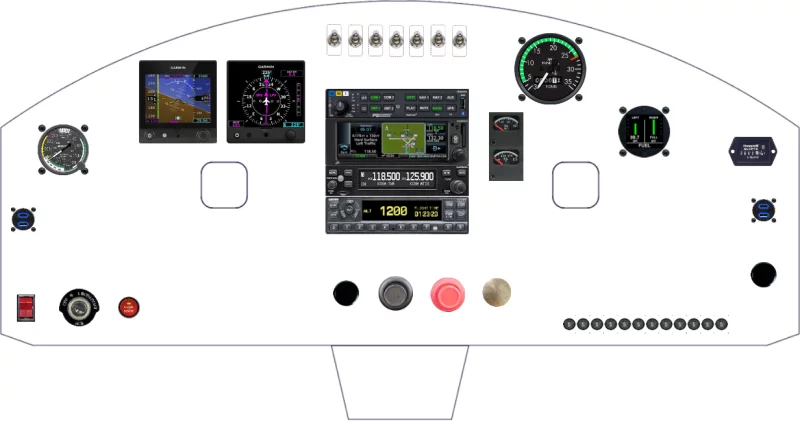 A Cessna 150F instrument panel design