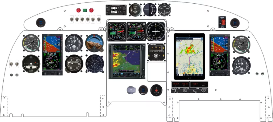 A North American Rockwell Shrike Commander 500 instrument panel design