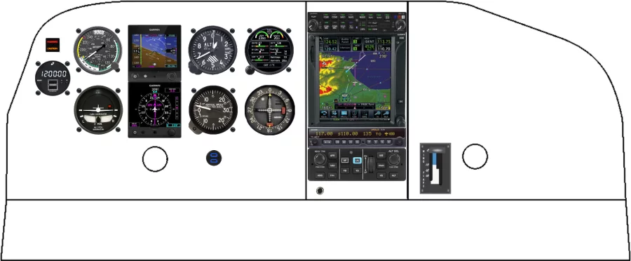 A Cessna 177 Cardinal instrument panel design