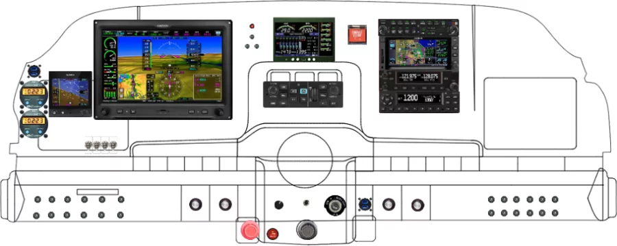 A Beechcraft Model 35 instrument panel with the Garmin G3X Touch