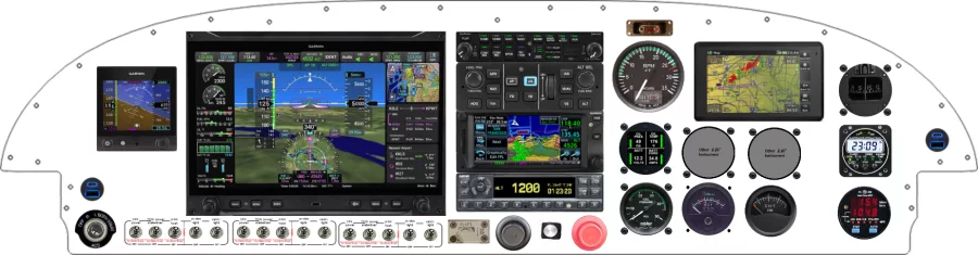 An Van's Aircraft RV-7/9 instrument panel with the Garmin Axis