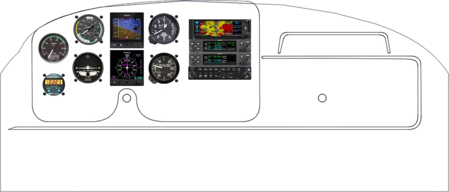 A Cessna 172A instrument panel design