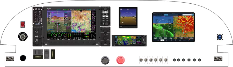 An Van's Aircraft RV-6 instrument panel with the Dynon SkyView HDX