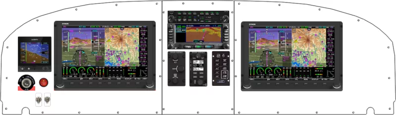 An Van's Aircraft RV-14 instrument panel with the Dynon SkyView HDX