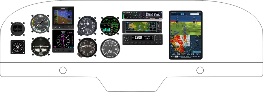 An Grumman Aviation AA-5 instrument panel design