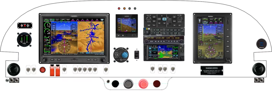 An Van's Aircraft RV-6 instrument panel with the Garmin G3X Touch
